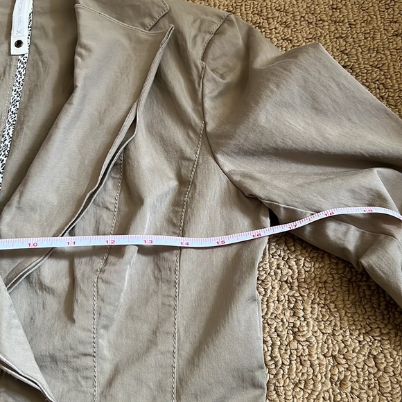 Vintage MarcCain Khaki Cotton-Blend Ruffle Blazer N2 - Picture 13 of 14